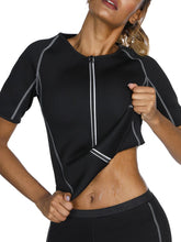 Exquisite Black Short Sleeve Big Size Neoprene Luminous Zip Shaper Comfort